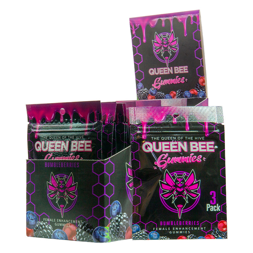Queen Bee Female Gummies – Retail Display of 24 Packs | Boost Libido & Vitality