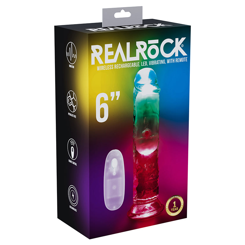 RealRock Wireless Vibrator 6" | Rechargeable LED Pleasure Toy | 10 Speeds
