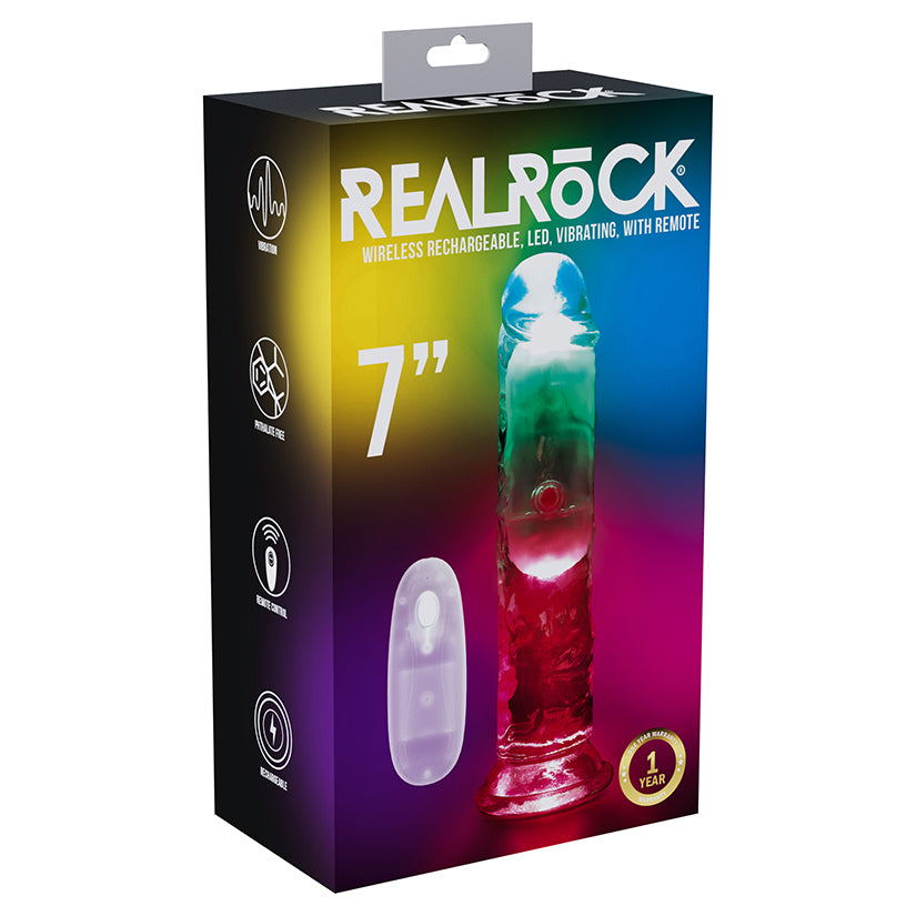 RealRock 7" Wireless Vibrator | Rechargeable LED Pleasure Toy | 12 Speeds