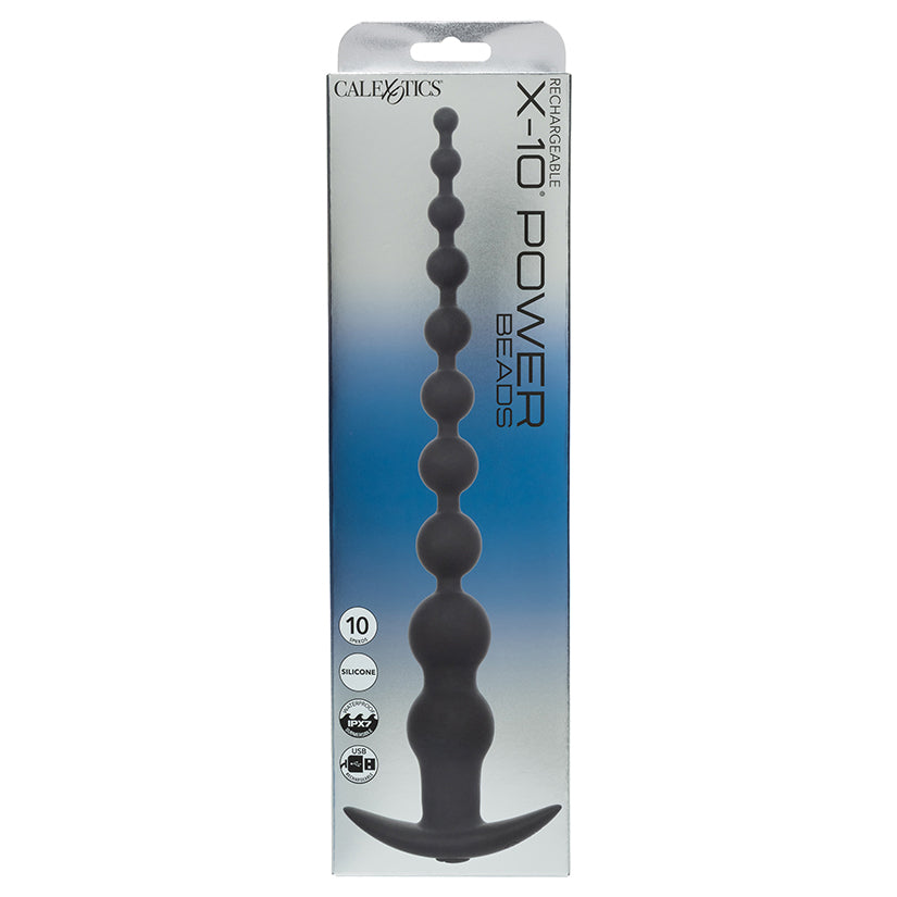 Rechargeable X-10 Power Beads silicone vibrating graduated bead toy