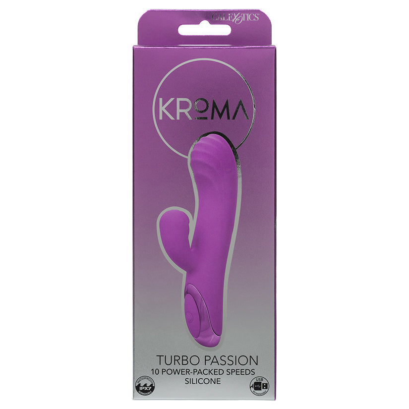 Kroma Turbo Passion rabbit vibrator with thrusting shaft and clitoral stimulator, body-safe silicone rechargeable dual action toy