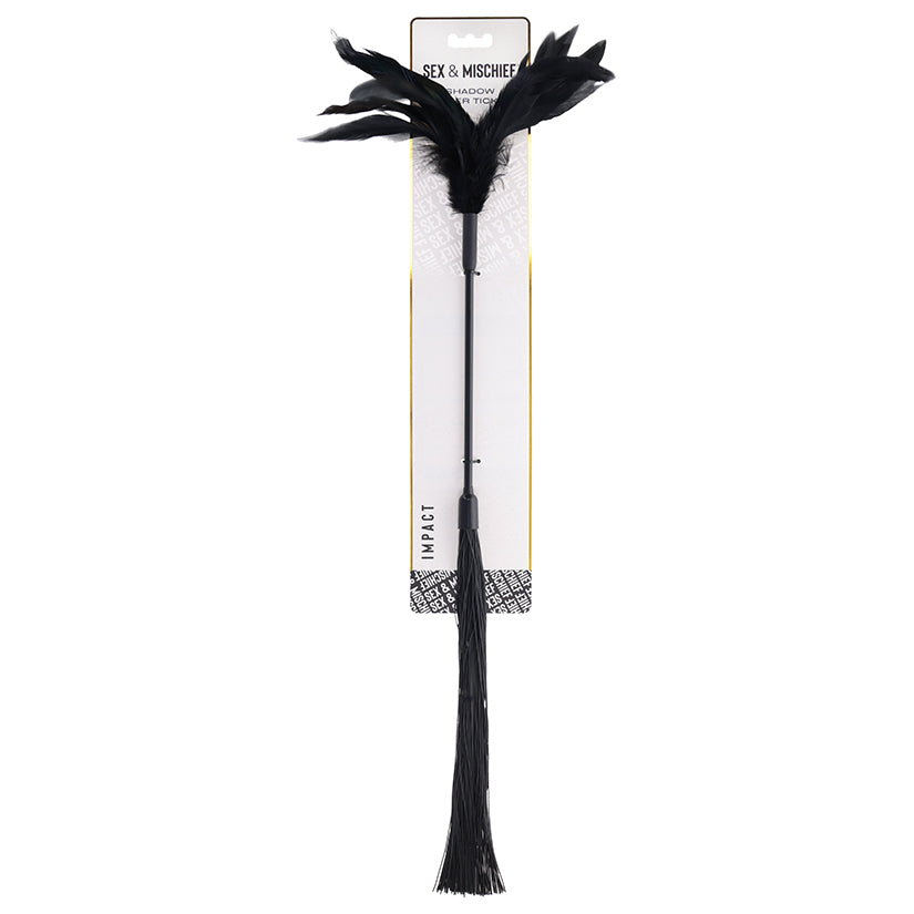 Shadow Feather Tickler with soft feathers and elegant handle, sensual bdsm teasing toy