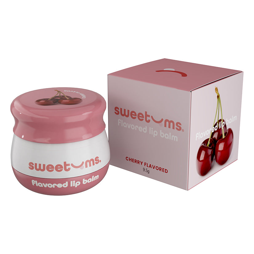 Sweetums Cherry Flavored Lip Balm | Juicy, Vegan Hydration with Built-In Mirror