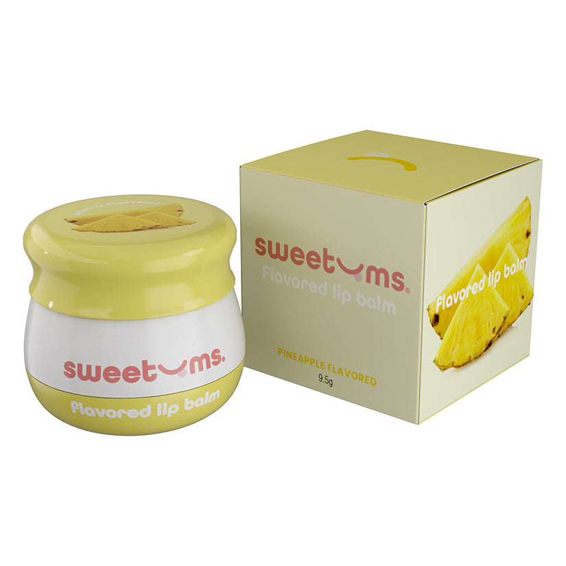 Sweetums Pineapple Flavored Lip Balm | Tropical, Vegan Hydration with Built-In Mirror