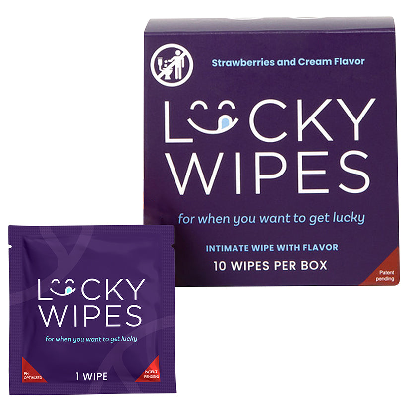 Lucky Wipes for Men – Strawberries & Cream | Masculine, pH‑Balanced Intimate Wipes
