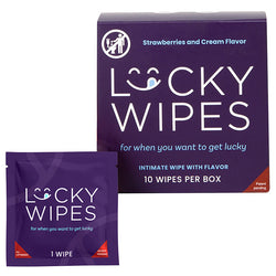 Lucky Wipes for Men – Strawberries & Cream | Masculine, pH‑Balanced Intimate Wipes