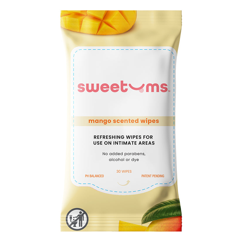 Sweetums Mango Flavored Intimate Wipes – Box of 10 | Tropical, pH‑Balanced Freshness