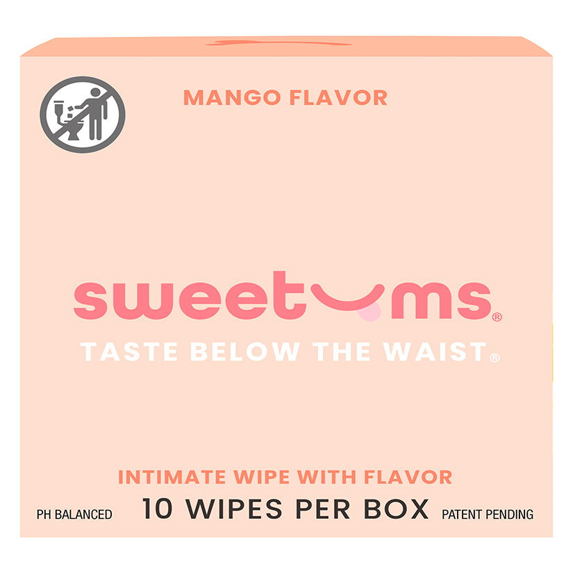 Sweetums Mango Flavored Intimate Wipes – Box of 10 | Tropically Fresh & Vegan