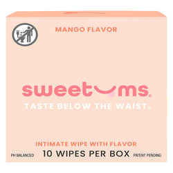 Sweetums Mango Flavored Intimate Wipes – Box of 10 | Tropically Fresh & Vegan