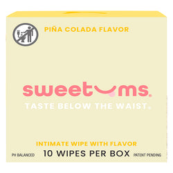 Sweetums Piña Colada Flavored Intimate Wipes – Box of 10 | Tropical, pH-Balanced Freshness