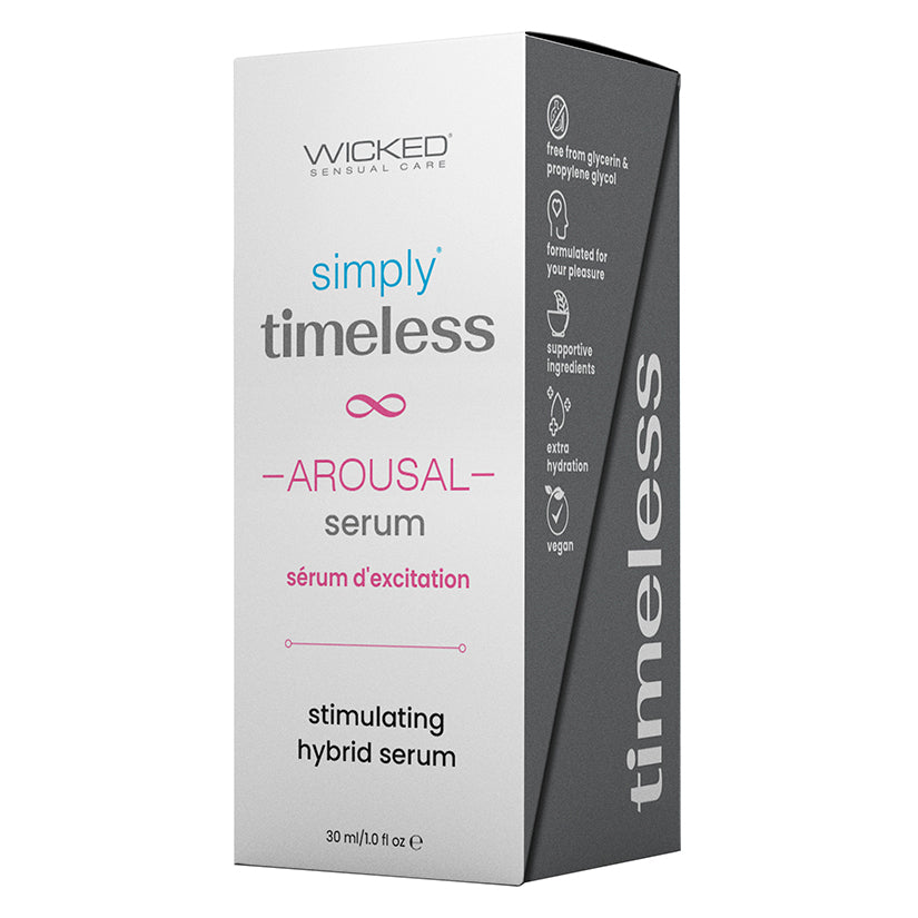 Wicked Simply Timeless Arousal Stimulating Hybrid Serum 1oz bottle, premium sensation enhancing formula