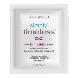 Wicked Sensual Care Simply Timeless Hybrid Lubricant – 4 oz | Water‑&‑Silicone Blend with Vitamin E
