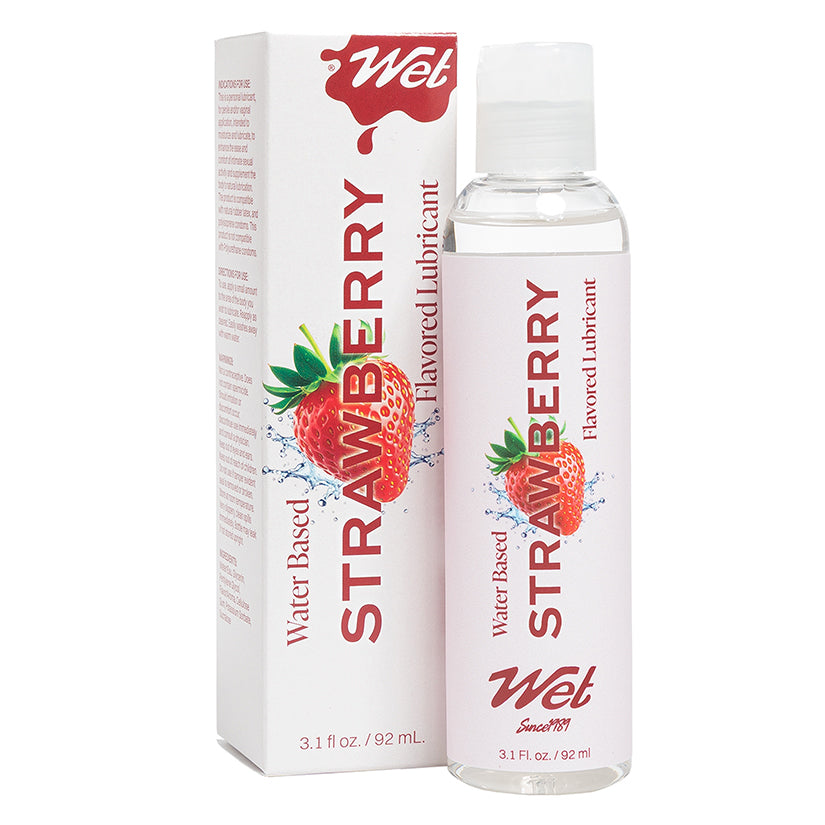 Wet strawberry flavored lubricant 3.1oz travel size