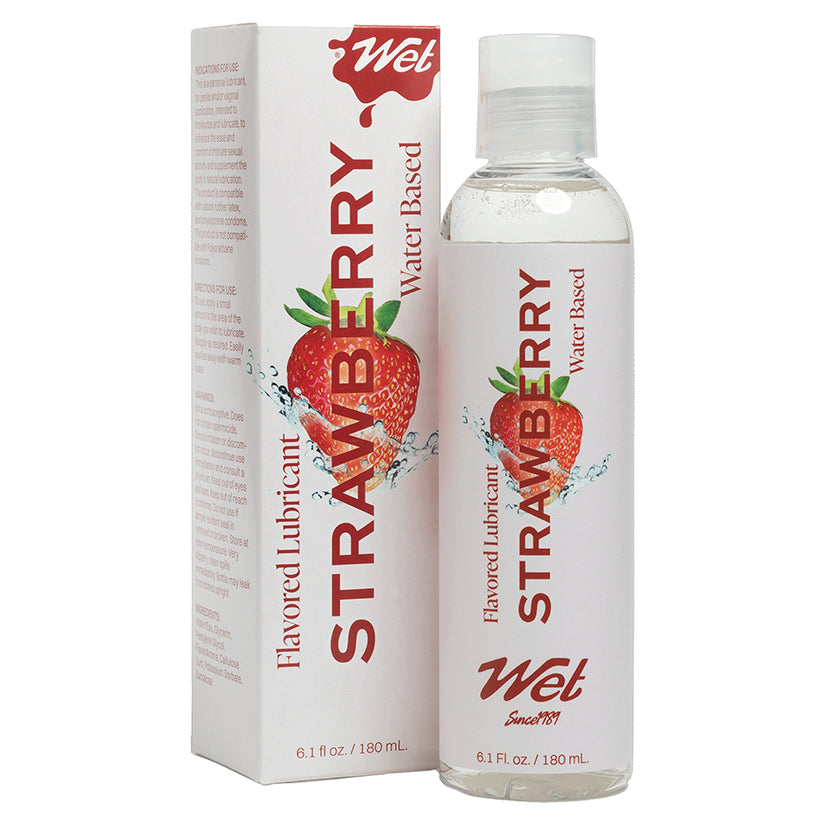 Wet strawberry flavored lubricant 6.1oz bottle