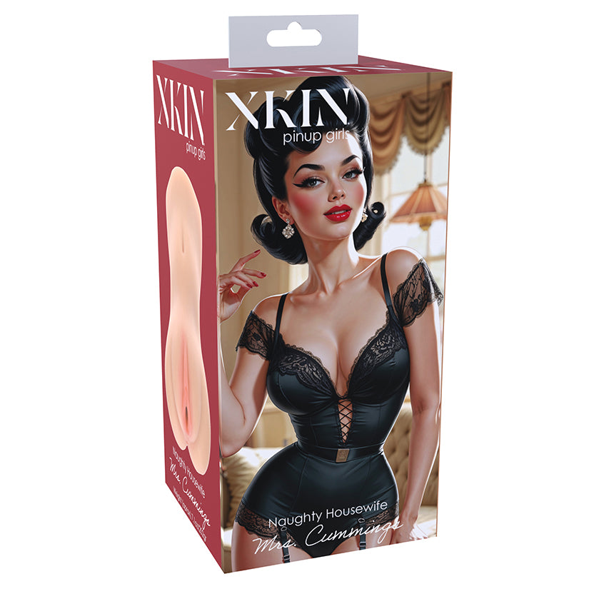 Xkin Pinup Masturbator Mrs Cummings Flesh, curvy realistic male pleasure sleeve with detailed texture