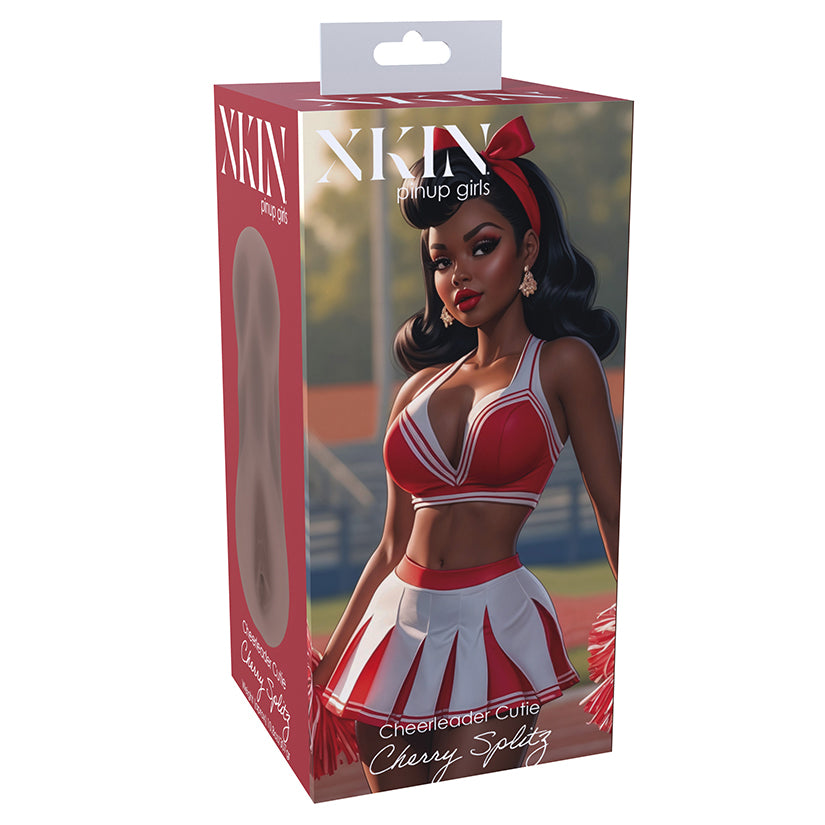 Xkin Pinup Masturbator Cherry Splitz Brown, curvy realistic male pleasure sleeve