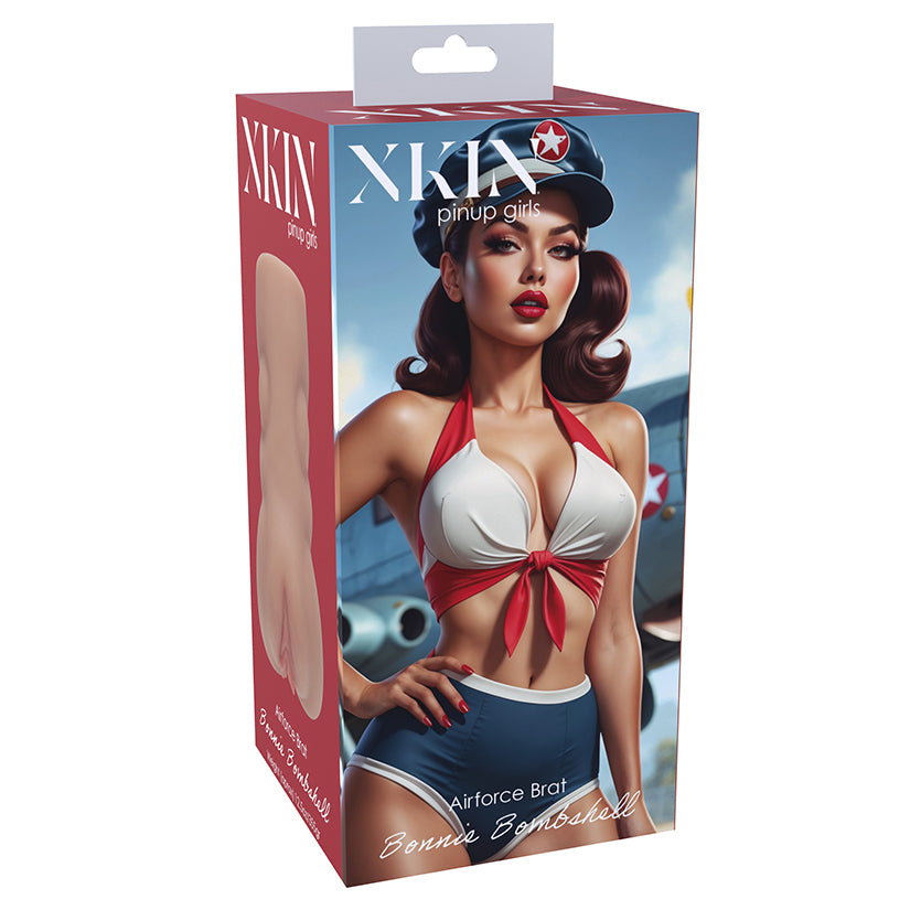 Xkin Pinup Masturbator Bonnie Bombshell Tan, curvy realistic male pleasure sleeve
