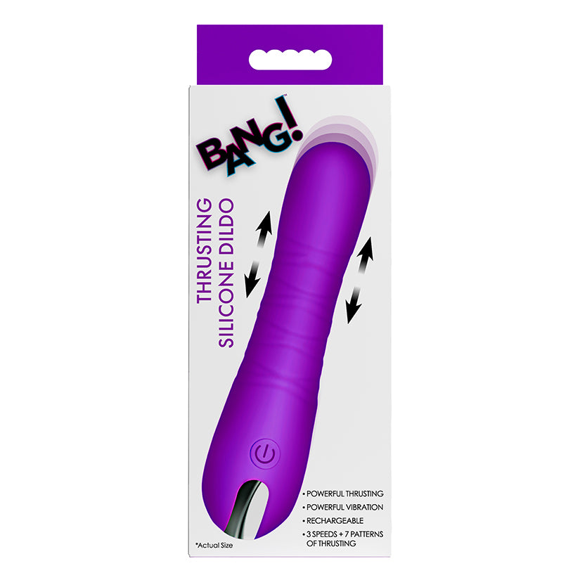 Bang Thrusting purple silicone automatic thrusting dildo with ergonomic base
