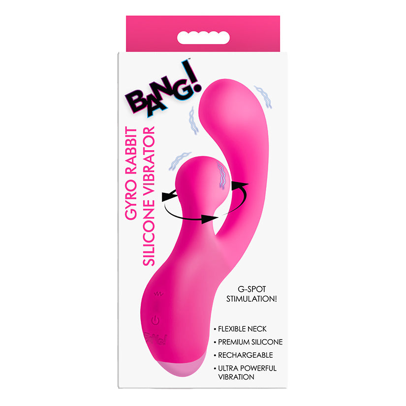 Bang Gyro rabbit pink silicone rotating dual stimulation vibrator