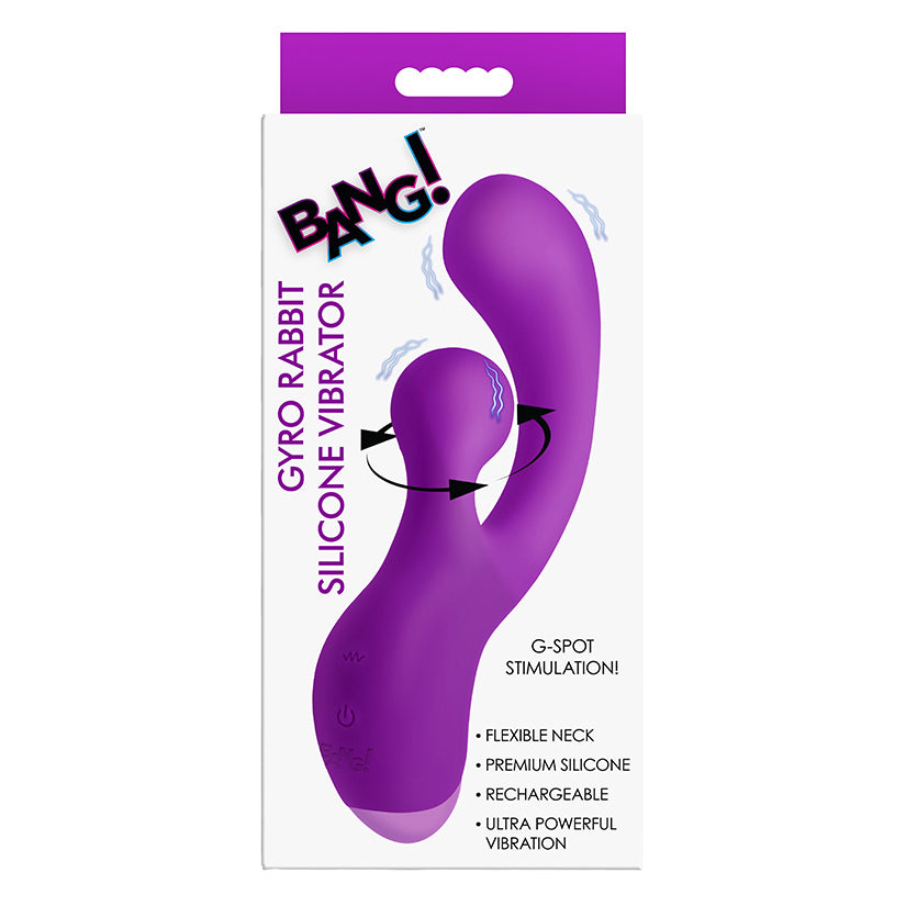 Bang!™ Gyro Rabbit Vibrator – Rotating Dual Stimulation Silicone (Purple)