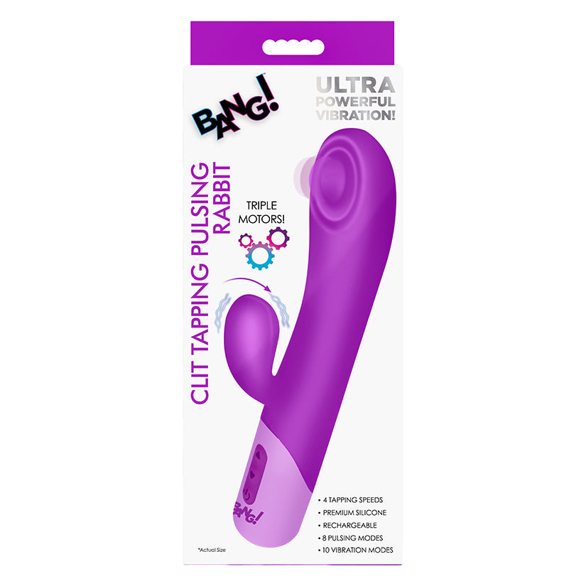 Bang Clit Tapping purple silicone pulsing rabbit vibrator
