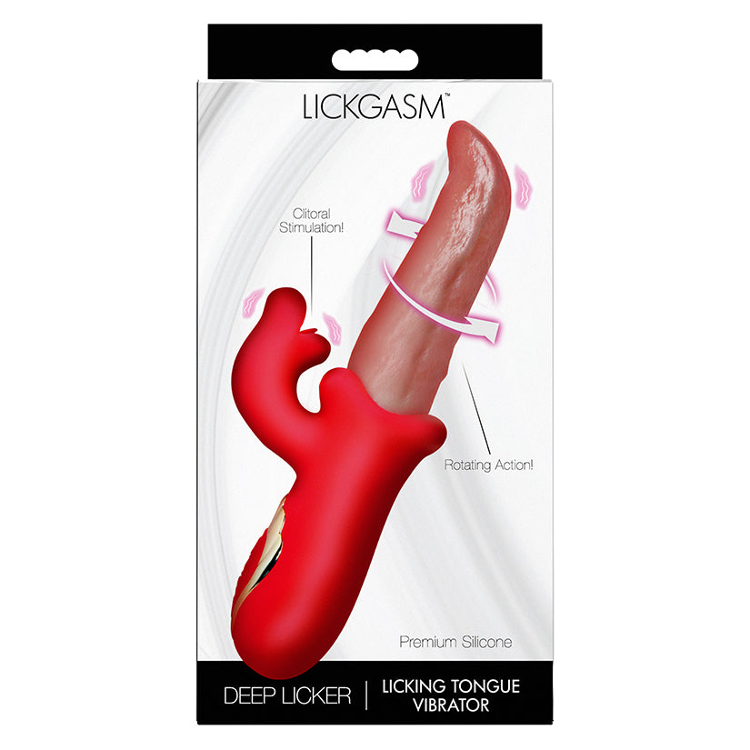 Lickgasm Deep Licker red silicone tongue motion vibrator