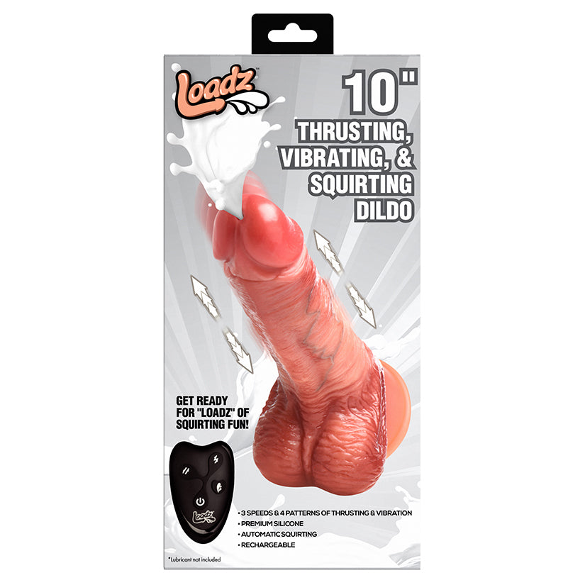 Loadz thrusting vibrating and squirting dildo