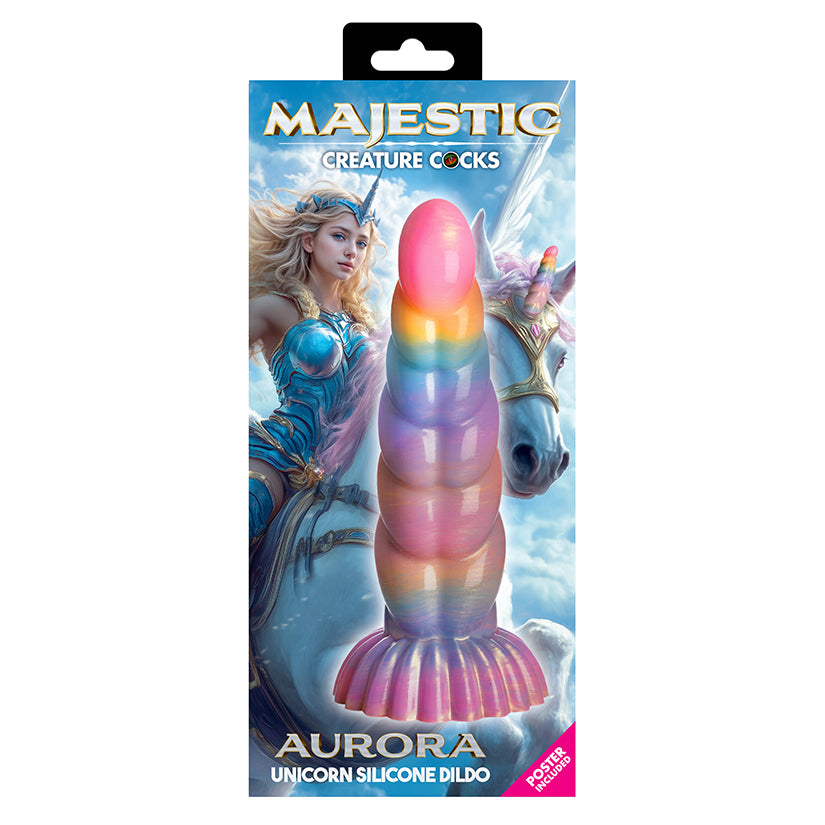 Creature Cocks Majestic Aurora unicorn silicone dildo