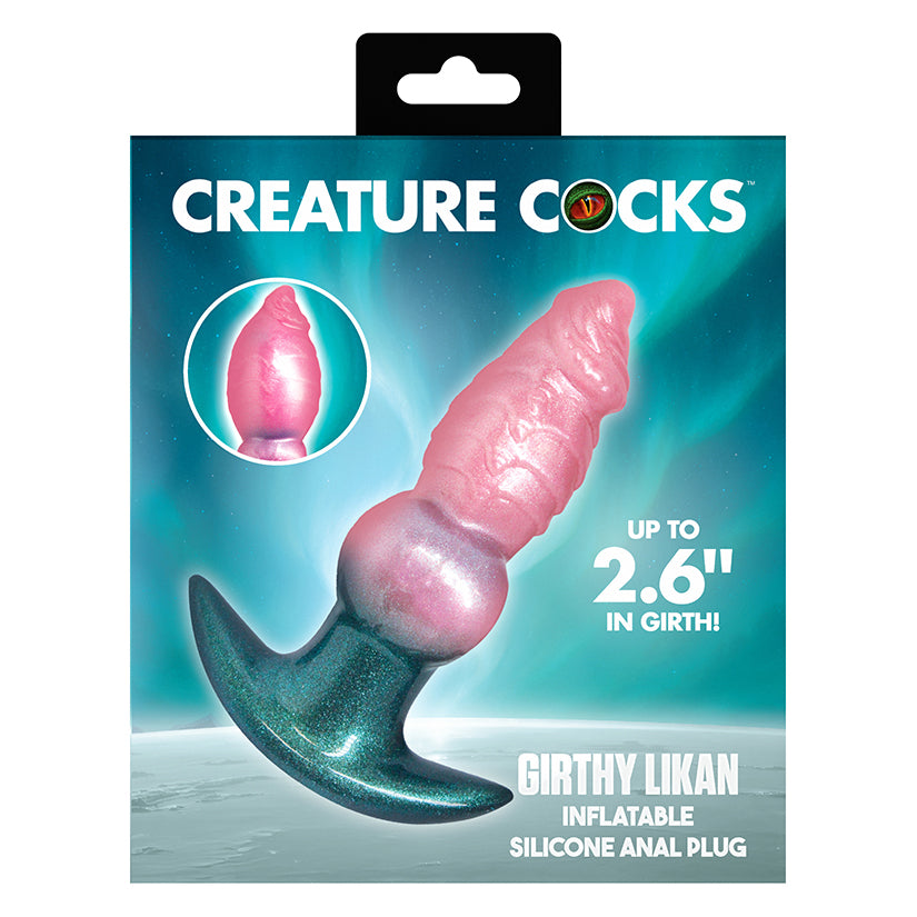 Creature Cocks Girthy Likan inflatable silicone anal plug